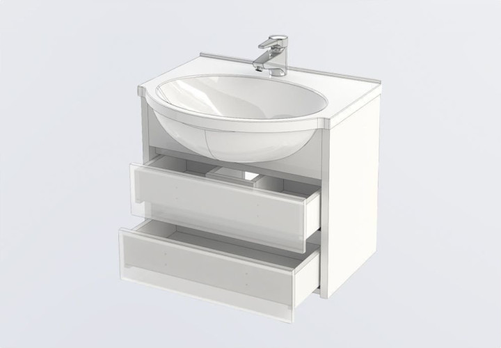 Тумба с раковиной Aquanet Лайн 60 белый