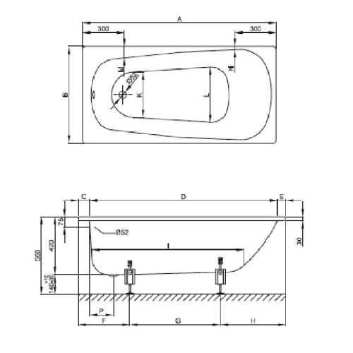 Стальная ванна Bette Form 140х70 3400-000 Plus