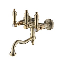 ADRIA-Classik METAL Смеситель для ванной со штуцером 3/4&quot;, поворотный излив (бронза) Caprigo 03M-518-vot