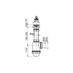 Сифон для кухонной мойки Alcaplast A441-50/40
