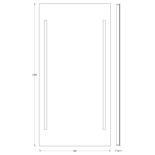 Зеркало настенное с 2-мя встроенными LED-светильниками Ledline EVOFORM 60х120 см, BY 2124