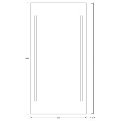 Зеркало настенное с 2-мя встроенными LED-светильниками Ledline EVOFORM 60х120 см, BY 2124