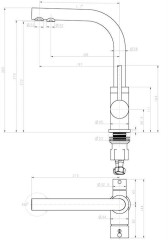Смеситель для кухни Paulmark ESSEN, черный-хром, 213011-BLCR, Paulmark
