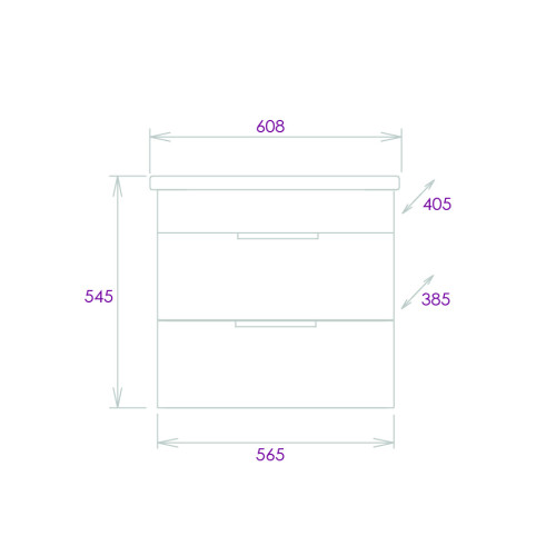 Тумба подвесная Onika Легран 60.13 (2 ящика) Дуб галифакс (106117)