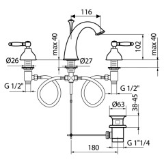 Смеситель для раковины Webert Dorian DO750101015, хром