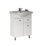 Тумба под раковину AQUATON ЛИАНА 60 напольная, с корзиной для белья, белая (1A162901LL010)