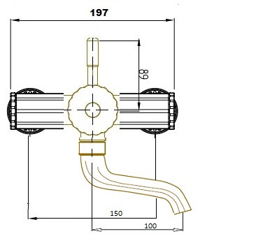 Смеситель для раковины настенный Bronze de Luxe WINDSOR 10112, бронза
