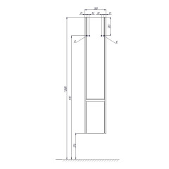 Пенал подвесной AQUATON Капри левый, бетон пайн (1A230503KPDAL)