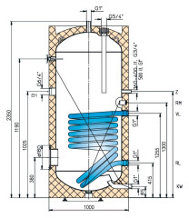 Водонагреватель HAJDU STA 1000 C (без кожуха и изоляции)