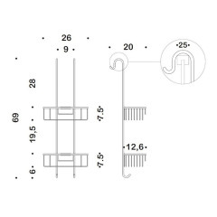 Полка корзина  Colombo Design Complementi B9635