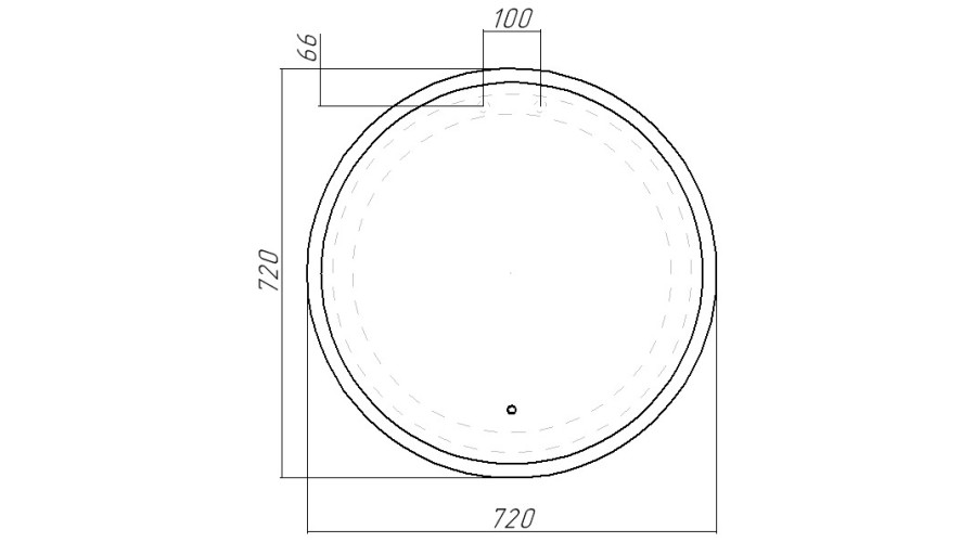 Зеркало Moon 72 white с подсветкой Sansa