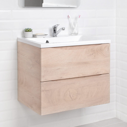 Тумба Итана Мишель 65 CS00080618 подвесная с раковиной Milena 65 Сосна фактурная натуральная (CS00080618)