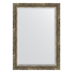 Зеркало настенное с фацетом EVOFORM в багетной раме старое дерево с плетением, 73х103 см, BY 3460