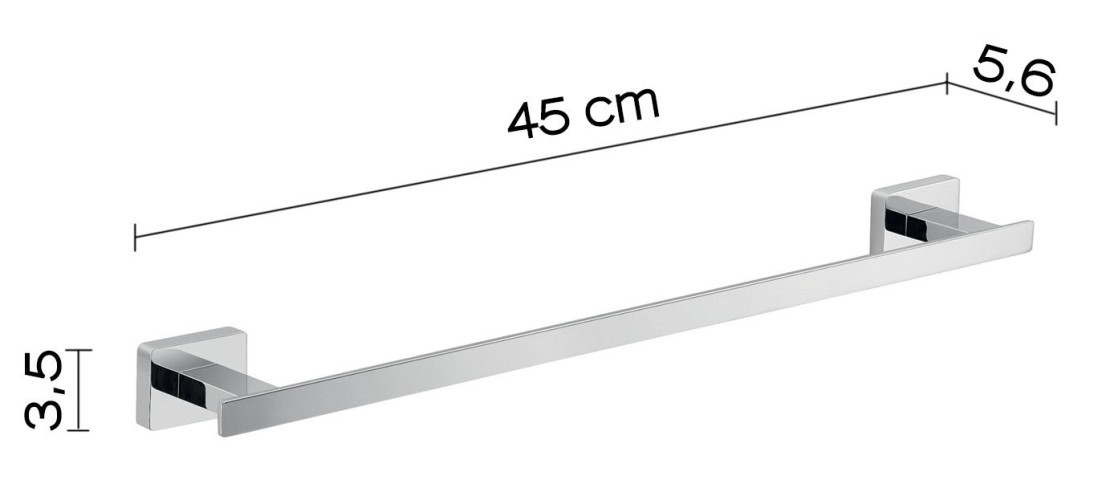 Gedy Atena, полотенцедержатель, длина 45 см, цвет хром