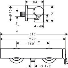 Смеситель-термостат для душа Hansgrohe Vivenis матовый черный (75620670)