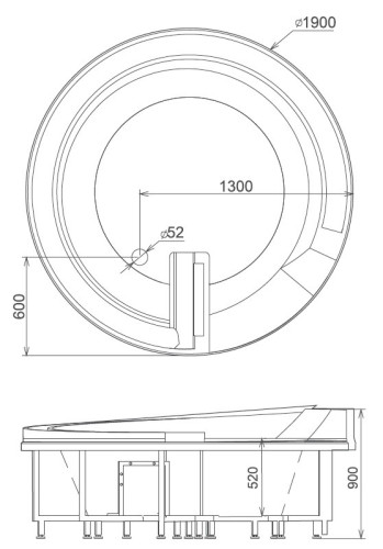Акриловая ванна Gemy G9090 K White 190х190