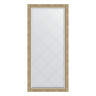 Зеркало настенное с гравировкой EVOFORM в багетной раме состаренное серебро с плетением, 73х155 см, BY 4261