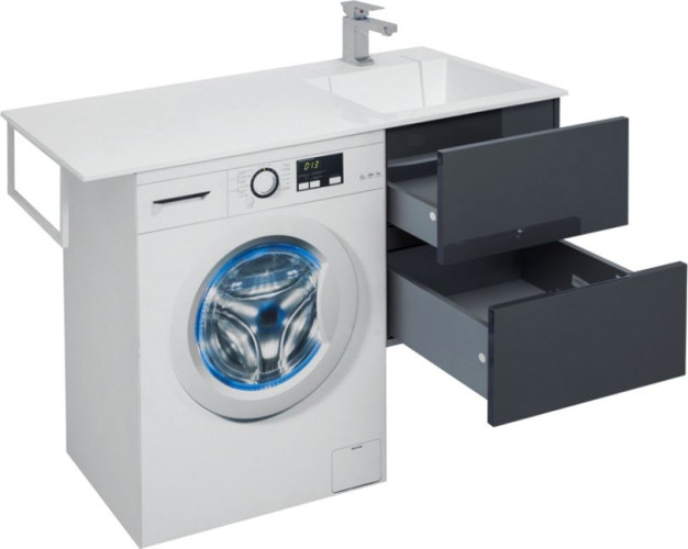 Тумба с раковиной Aquanet Алвита 120 R серый антрацит