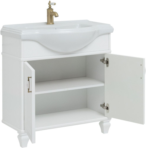 Тумба с раковиной Aquanet Валенса New (Классик) 80 белый