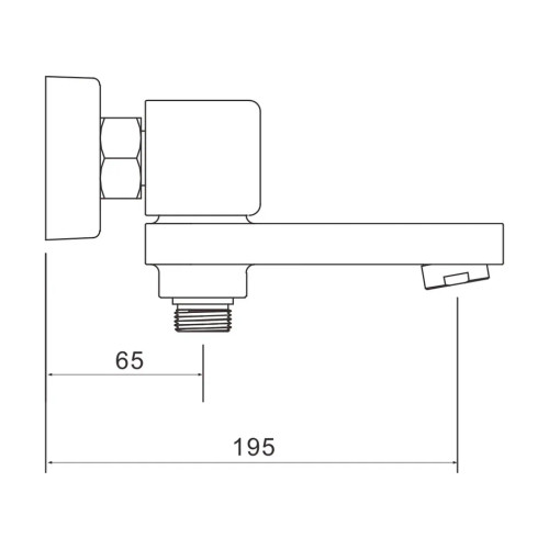 Смеситель для ванны Rose R1002H, черный