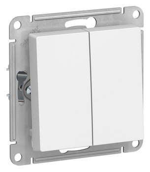 2-клавишный Выключатель, сх.5, 10АХ, механизм, БЕЛЫЙ Schneider Electric ATLASDESIGN ATN000151