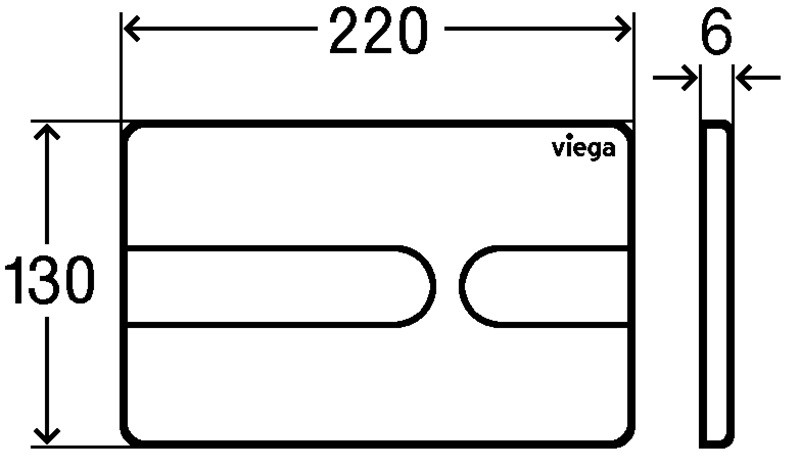 Кнопка смыва Viega Prevista Dry 22х0.6х13 для инсталляции, , цвет (773069)