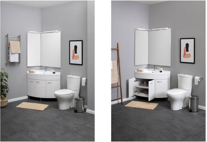 Зеркало Aquanet Корнер 88 L белый