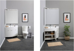 Зеркало Aquanet Корнер 88 L белый