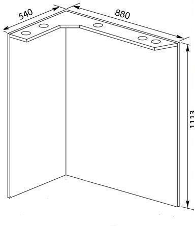 Зеркало Aquanet Корнер 88 L белый