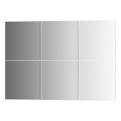 Зеркальная плитка с фацетом 10 мм - комплект 6 шт квадрат 20х20 см; серебро Refractive EVOFORM BY 1503