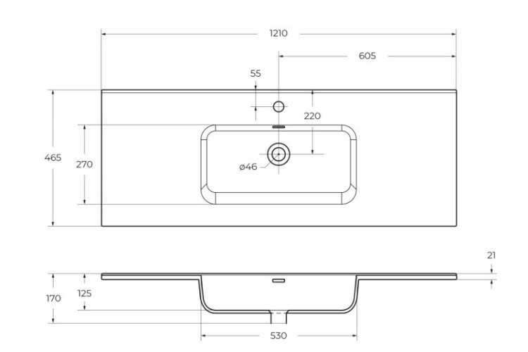 База под раковину подвесная BelBagno ETNA-H60-1200-2C-SO-BL-P Bianco Lucido