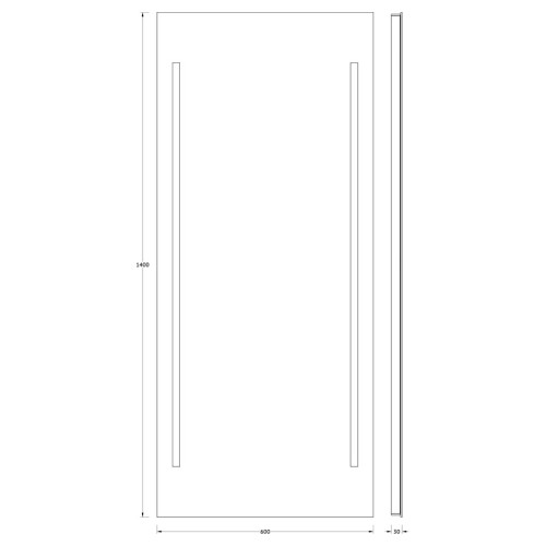 Зеркало настенное с 2-мя встроенными LED-светильниками Ledline EVOFORM 60х140 см, BY 2125