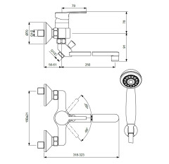 BA280AA LOGIK Cмеситель для ванны/душа