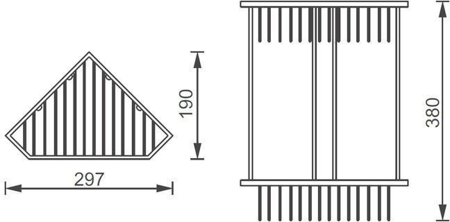 Полочка Aquanet 8191 (30 см, двойная, угловая)