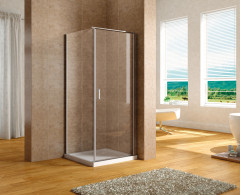 Душевой уголок Aquanet Cinetic 90х80,прозрачное стекло (AE12-N-90H190U-CT + AE12-F-80H190U-CT)