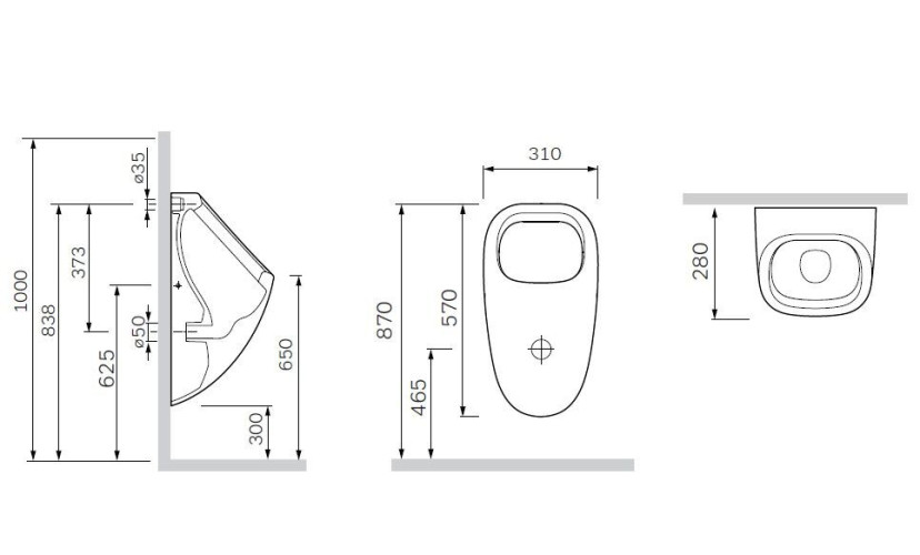 Писсуар AM PM Spirit V2.0 C707005WP