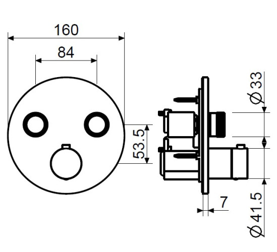 Внешняя часть встраиваемого смесителя Plumberia Selection PSB1902CR