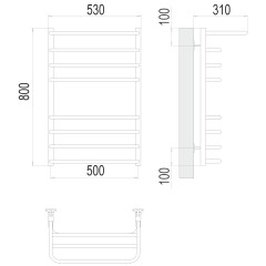 Полотенцесушитель TERMINUS Стандарт Арктур П10 500х1000 NEW