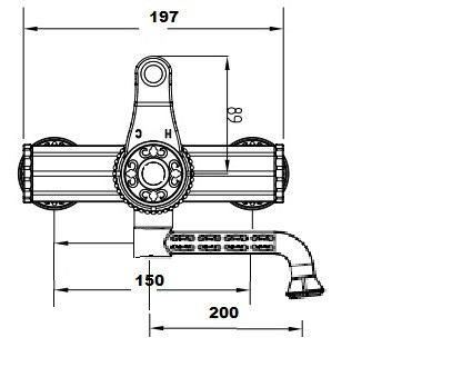 Смеситель для раковины настенный Bronze de Luxe WINDSOR 10114, бронза