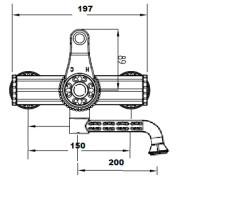 Смеситель для раковины настенный Bronze de Luxe WINDSOR 10114, бронза