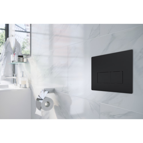 Кнопка смыва Azario 24.7х2.5х16 , пластик, цвет Черный матовый (AZ-8200-0092/AZ-P58-0190)