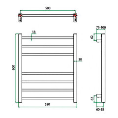 Полотенцесушитель водяной GROTA ECOCLASSIC 530x600