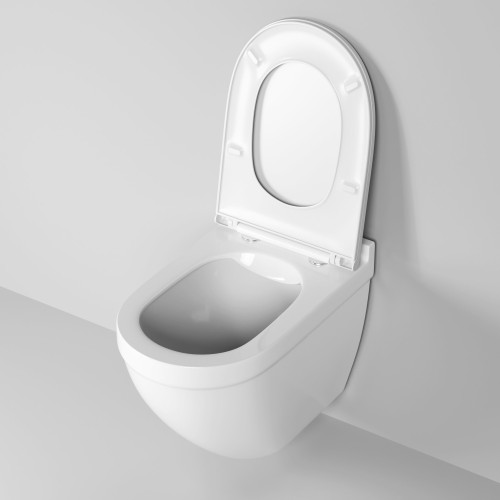 Унитаз Grossman GR-4483S (520*360*410) БЕЛЫЙ подвесной БЕЗОБОДКОВЫЙ с тонкой крышкой