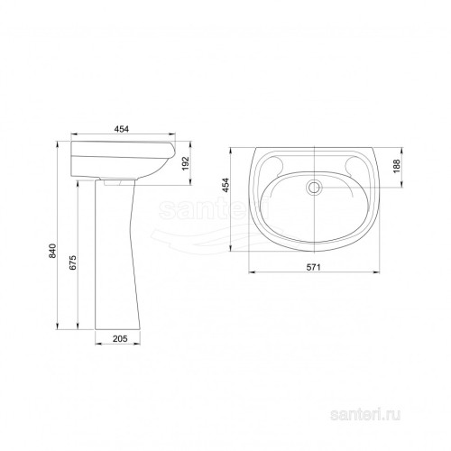Раковина Santeri Воротынский б/о крап на белом 131117S0100B0