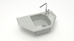Мойка угловая (800х500х175) Рики Z22Q10(светл.сер.)