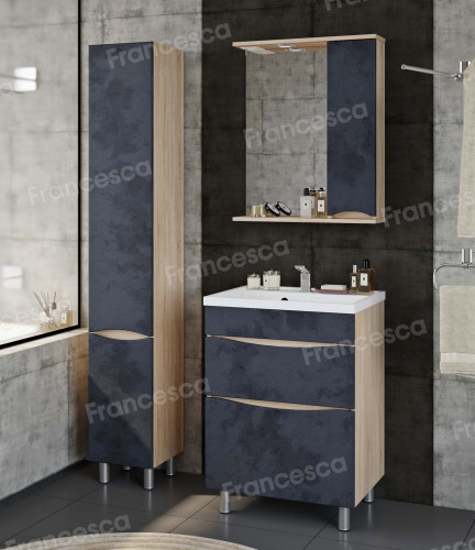 Шкаф-пенал Венеция Амали 30 напольный, графит бетон