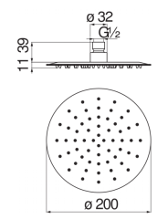 Верхний душ Nobili AD139/119CR Chrome 20 см, хром