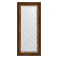 Зеркало настенное с гравировкой EVOFORM в багетной раме римская бронза, 56х126 см, BY 4062