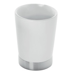 Gedy Petunia, настольный керамический стакан, цвет хром - белая керамика