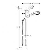 Душевой набор Hansgrohe Crometta 85 1jet/Unica'Crometta 0,90 м, ½’ (27729000)